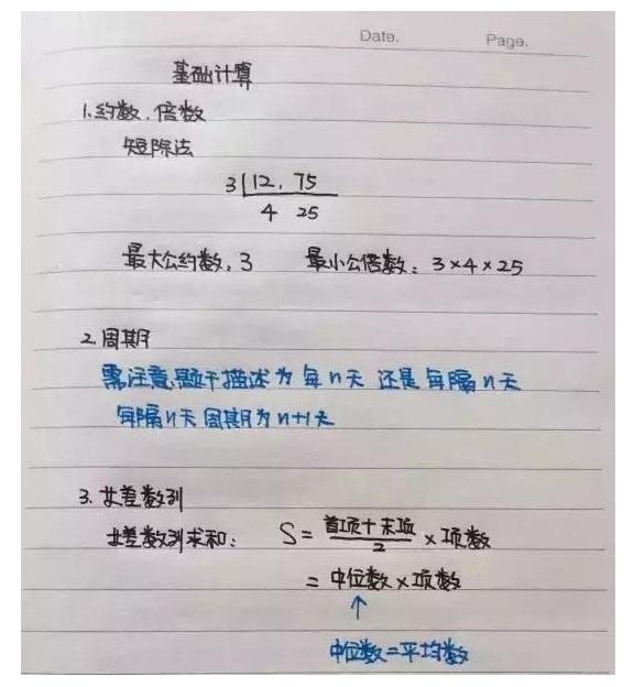 行測(cè)公式記不??？學(xué)霸幾張筆記就搞定了！